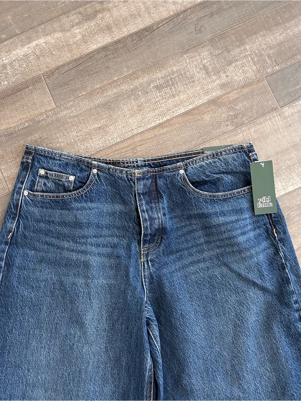 No waist wide leg jeans